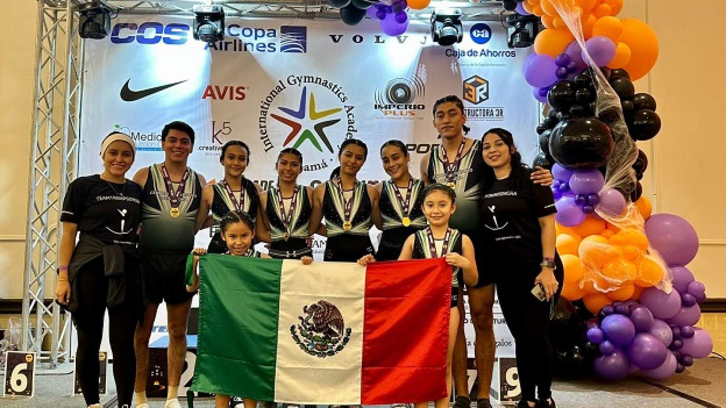 Destacan estudiantes sonorenses en competencia internacional de gimnasia.