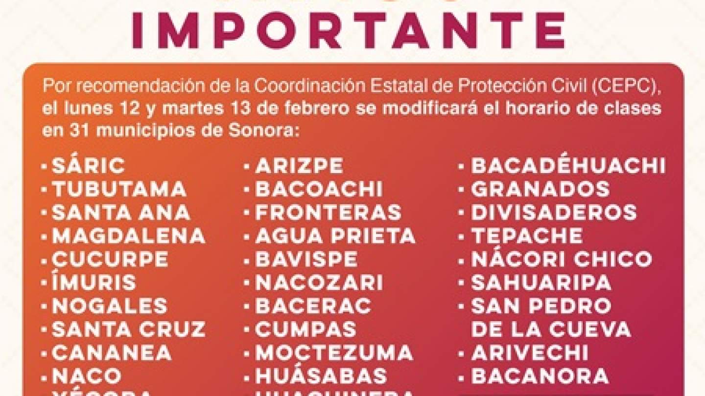 Modifica SEC horario de clases en 31 municipios de la entidad por bajas temperaturas